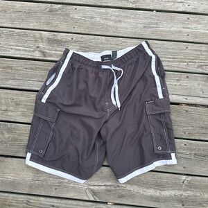 Airwalk Black and Gray Men's‎ Swim Trunks
